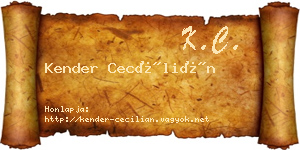 Kender Cecílián névjegykártya